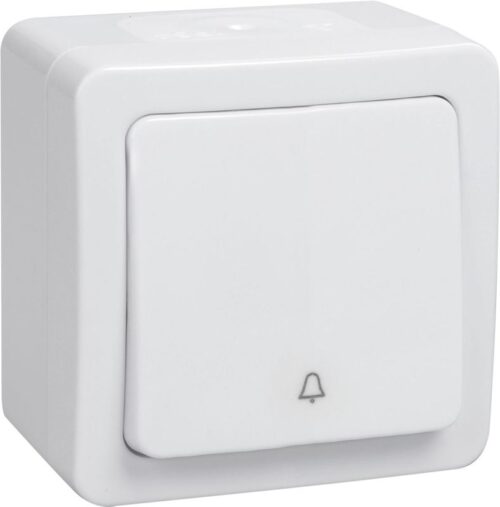 Выключатель кнопочный 1-кл. ОП Гермес Plus 10А IP54 ВСк20-1-0-ГПБ цвет клавиши: бел. бел