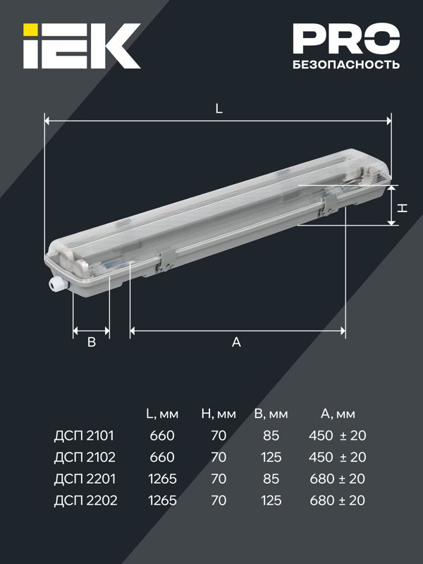 Светильник ДСП 2202 под LED лампу 2хT8 1200мм IP65 — изображение 4