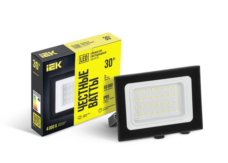 Прожектор светодиодный СДО 06-30 4000К IP65 черн