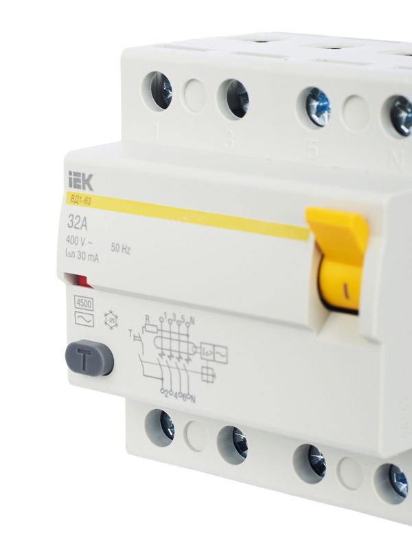 Выключатель дифференциального тока 4п 32А 30мА тип AC ВД1-63 — изображение 8