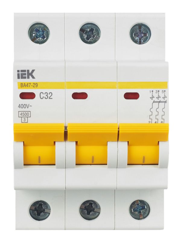Выключатель автоматический модульный 3п C 32А 4.5кА ВА47-29 — изображение 2
