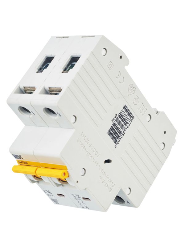 Выключатель автоматический модульный 2п C 10А 6кА ВА47-60M — изображение 6