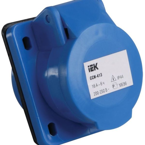 Розетка встраиваемая 16А 2P+E 220В IP44 ССИ-413