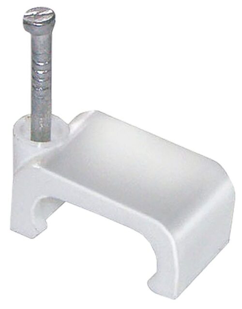 Скоба крепежная плоская с гвоздем d10мм пластик