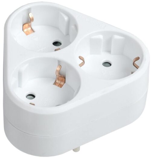 Разветвитель 3-м 16А IP20 Т-01/03 2P+PE треугольн. бел