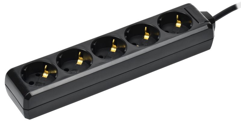 Удлинитель 5х3м с заземл. 16А IP20 У05 250В ПВС 3х1 черн