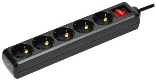 Удлинитель 5х5м с заземл. 16А IP20 У05К 250В ПВС 3х1 черн