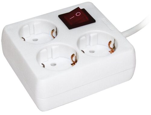 Удлинитель 3х3м с заземл. 16А IP20 У-С03К 2P+PE 250В 3х1 с выкл