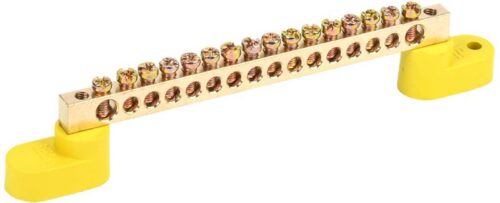 Шина PE "земля" ШНИ-6х9-16-У2-Ж на двух угловых изоляторах