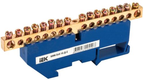 Шина нулевая на DIN-изоляторе ШНИ-6х9-16-Д-С