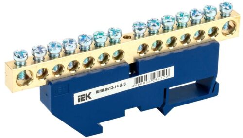 Шина нулевая на DIN-изол. ШНИ-8х12-14-Д-С