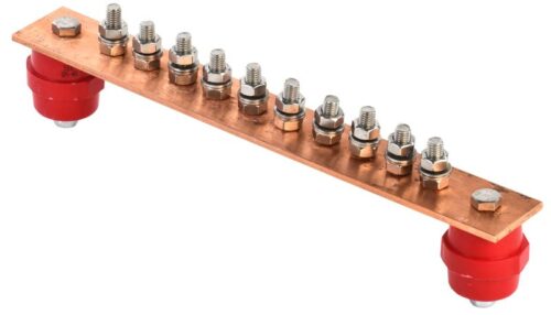 Шина заземляющая главная 285х40х4мм на 10 подкл. медь