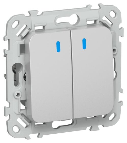 Выключатель 2-кл. СП FLITE ВС12-1-1-ФлА 10А с индикацией механизм алюм