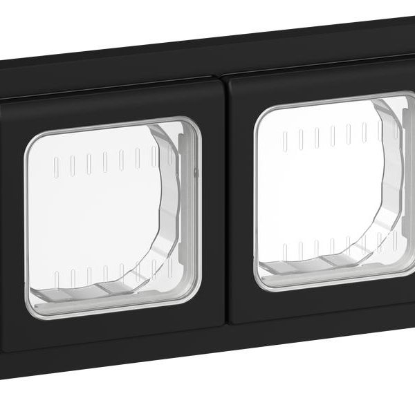 Рамка 2-м СП FLITE Рпро-2-55-ФлЧ IP55 черн