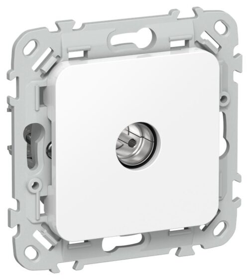 Розетка телевизионная проходная СП FLITE РТВм-1-1-2-ФлБ тип M экранир. механизм бел