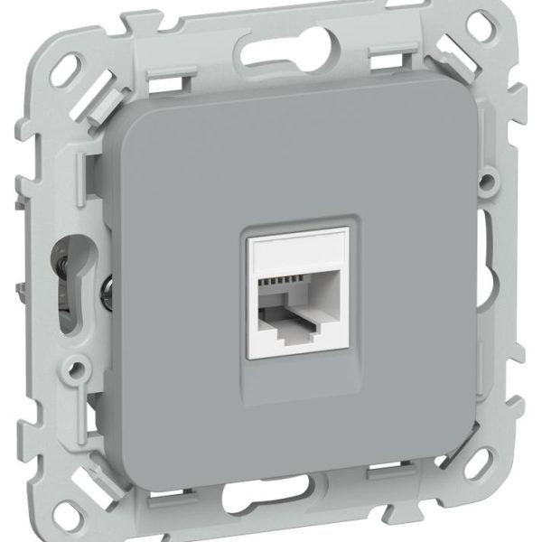 Розетка компьютерная СП FLITE РК6-1-0-ФлС RJ45 кат.6 UTP механизм сер