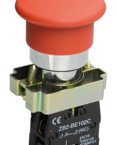 Кнопка управления "Грибок" LAY5-BC42 1НЗ красн