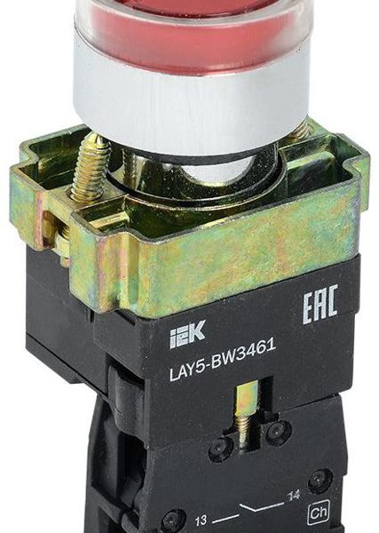 Кнопка LAY5-BW3461 1НО с подсветкой красн