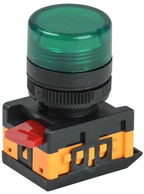 Лампа светосигнальная AL-22TE d22мм 240В AC зел. цилиндр неон