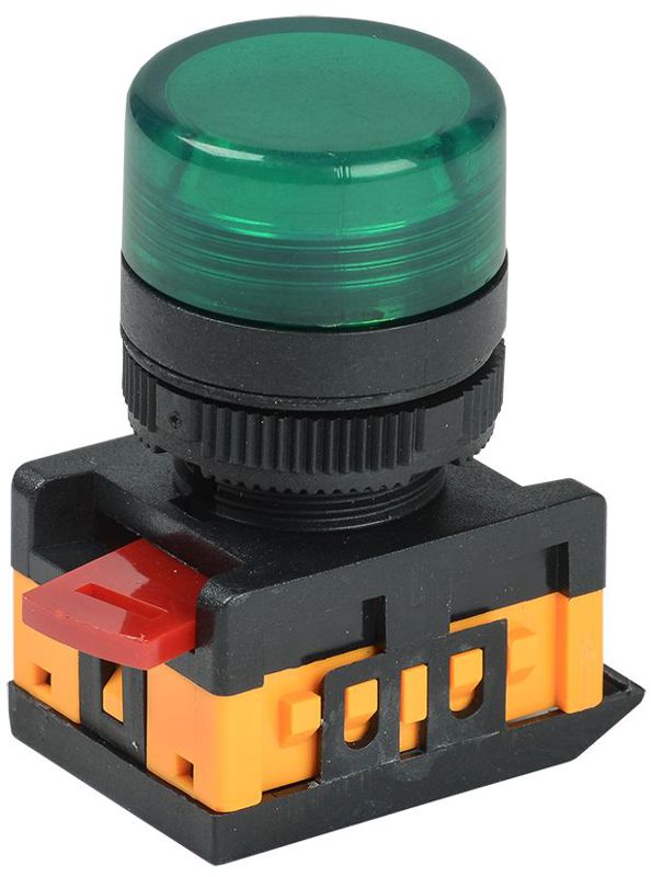 Лампа светосигнальная AL-22TE d22мм 240В AC зел. цилиндр неон