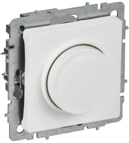 Светорегулятор поворотно-нажимной СП BRITE СС10-1-0-БрАБ 600Вт механизм арктич. бел