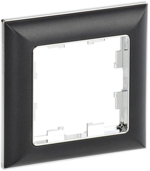 Рамка 1-м BRITE РУ-1-Бр хром/черн