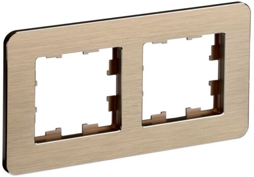 Рамка 2-м BRITE РУ-2-1-Бр метал. шампань RE AL