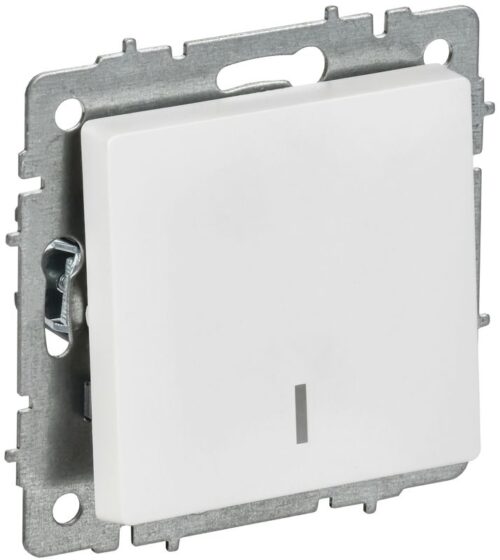 Выключатель 1-кл. СП BRITE ВС10-1-1-БрАБ 10А с индикацией механизм арктич. бел