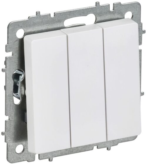 Выключатель 3-кл. СП BRITE ВС10-3-0-БрАБ 10А механизм арктич. бел