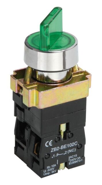 Переключатель LAY5-BK2365 на 2 полож. 1НО+1НЗ зел