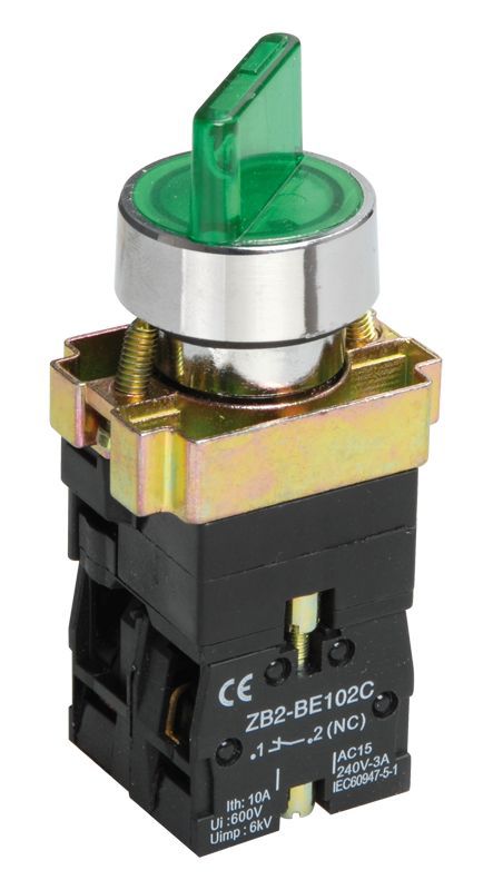 Переключатель LAY5-BK2365 на 2 полож. 1НО+1НЗ зел