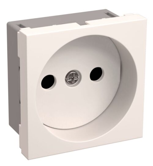 Розетка 1-м 2мод. РКС-20-20-П-К 10А IP20 45х45 без заземл. бел