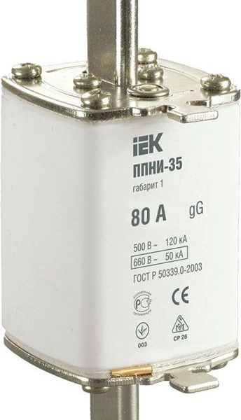 Вставка плавкая ППНИ-35 80А габарит 1