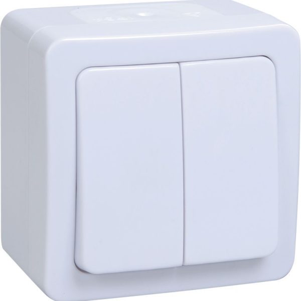 Выключатель 2-кл. ОП Гермес Plus 10А IP54 ВС20-2-0-ГПБ бел