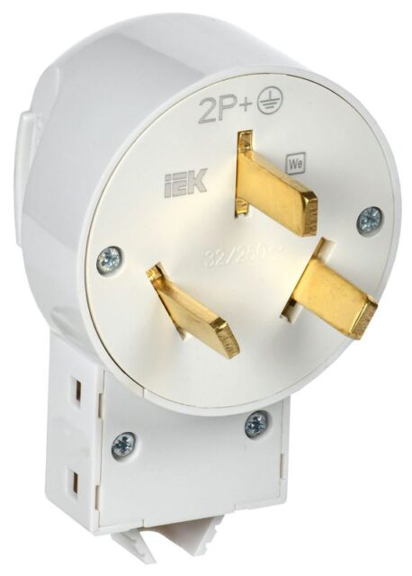 Вилка Впл10-К 32А разборная для плиты с заземл. бел