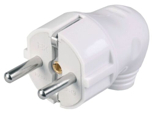 Вилка угловая ВПу11-01-Ст разборная с заземл. 16А бел