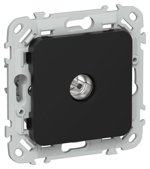 Розетка телевизионная проходная СП FLITE РТВм-1-1-2-ФлЧ тип M экранир. механизм черн