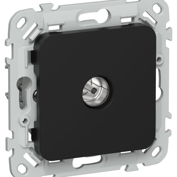 Розетка телевизионная проходная СП FLITE РТВм-1-1-2-ФлЧ тип M экранир. механизм черн