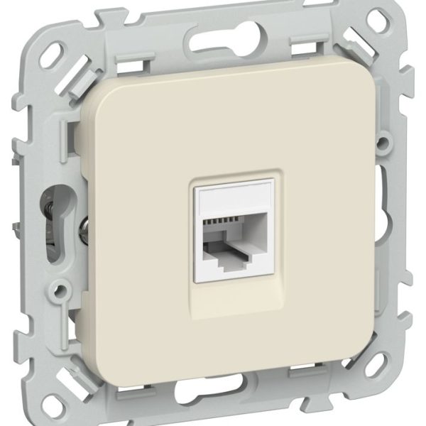 Розетка компьютерная СП FLITE РК5е-1-0-ФлСл RJ45 кат.5E UTP механизм сливочный