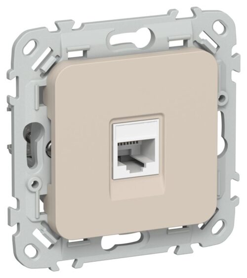 Розетка компьютерная СП FLITE РК5е-1-0-ФлЛ RJ45 кат.5E UTP механизм льняной