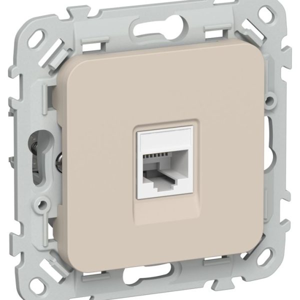 Розетка компьютерная СП FLITE РК5е-1-0-ФлЛ RJ45 кат.5E UTP механизм льняной