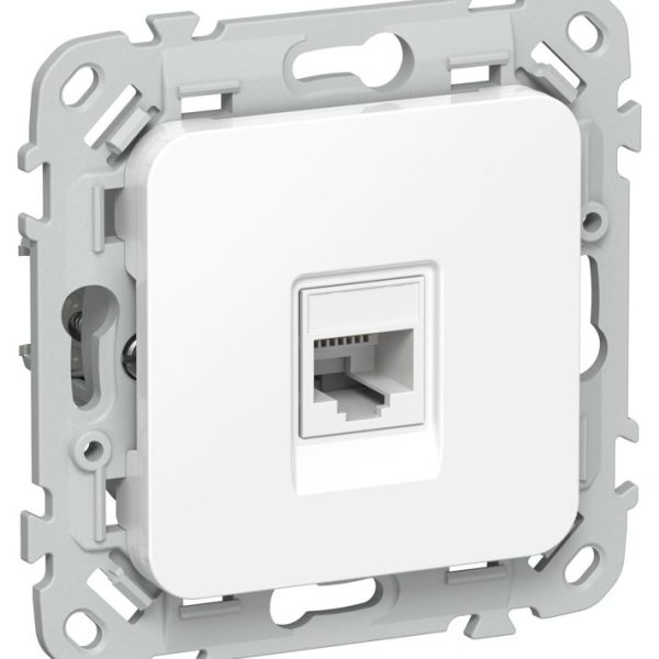 Розетка компьютерная СП FLITE РК6-1-0-ФлБ RJ45 кат.6 UTP механизм бел