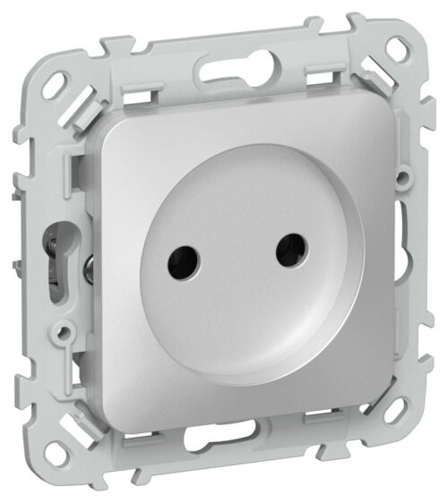 Розетка СП FLITE РС01-1-ФлА 10А без заземл. без защ. шторок безвинтовое крепление механизм алюм