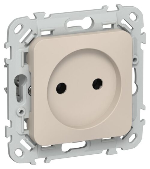 Розетка СП FLITE РС01-1-ФлЛ 10А без заземл. без защ. шторок безвинтовое крепление механизм льняной