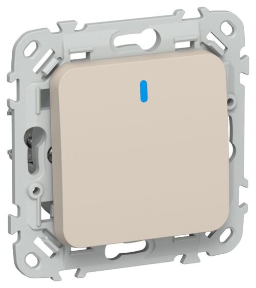 Выключатель проходной 1-кл. СП FLITE ВС61-1-1-ФлЛ 10А с индикацией механизм льняной