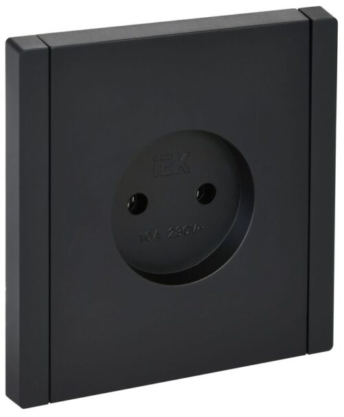 Розетка 1-м СП FORTE&PIANO FP118 10А без заземл. без защ. шторок винт. крепл. черн