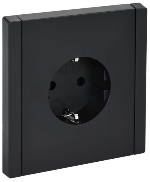 Розетка СП FORTE&PIANO FP114 16А с заземл. без защ. шторок безвинт. крепл. черн