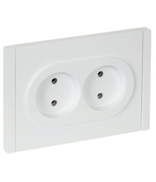 Розетка 2-м СП FORTE&PIANO FP226 10А без заземл. без защ. шторок безвинт. крепл. бел