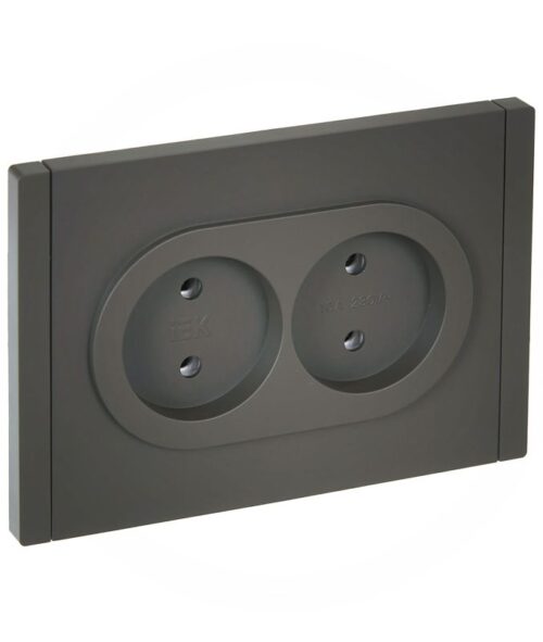 Розетка 2-м СП FORTE&PIANO FP326 10А без заземл. без защ. шторок безвинт. крепл. сер