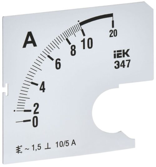 Шкала сменная для амперметра Э47 10/5А-1.5 72х72мм